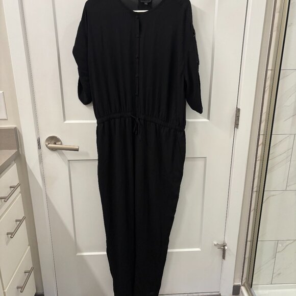 ATM Anthony Thomas Melillo Pants - ATM Anthony Thomas Melillo Black Utility Button Front Jumpsuit Size Large